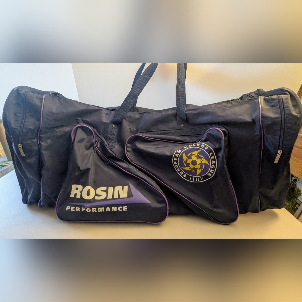 European Hockey League Gear Bag. Rosin Performance. Vintage 1990s.